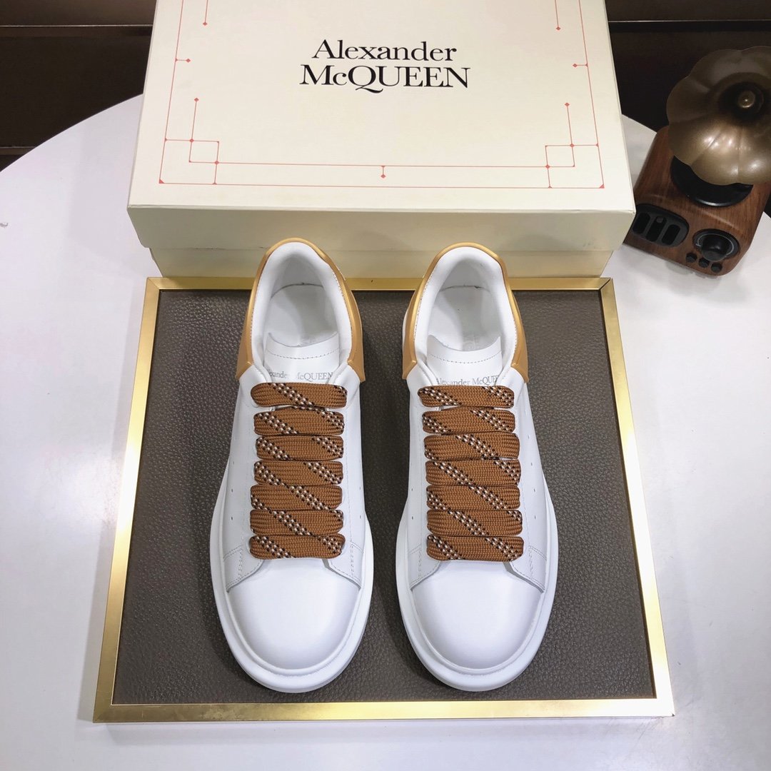 ALEXANDER MCQUEEN BIANCHE E MARRONCINO,LACCI IN MARRONCINO