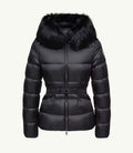 GUBBINO MONCLER DONNA NERO CON PELLICCIA NERA