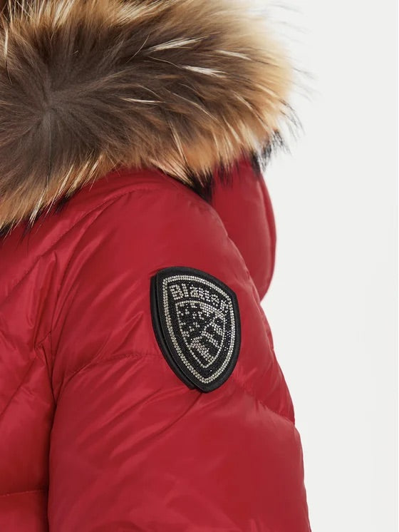 GIUBBINO BLAUER CORTO DONNA ROSSO PELLICCIA