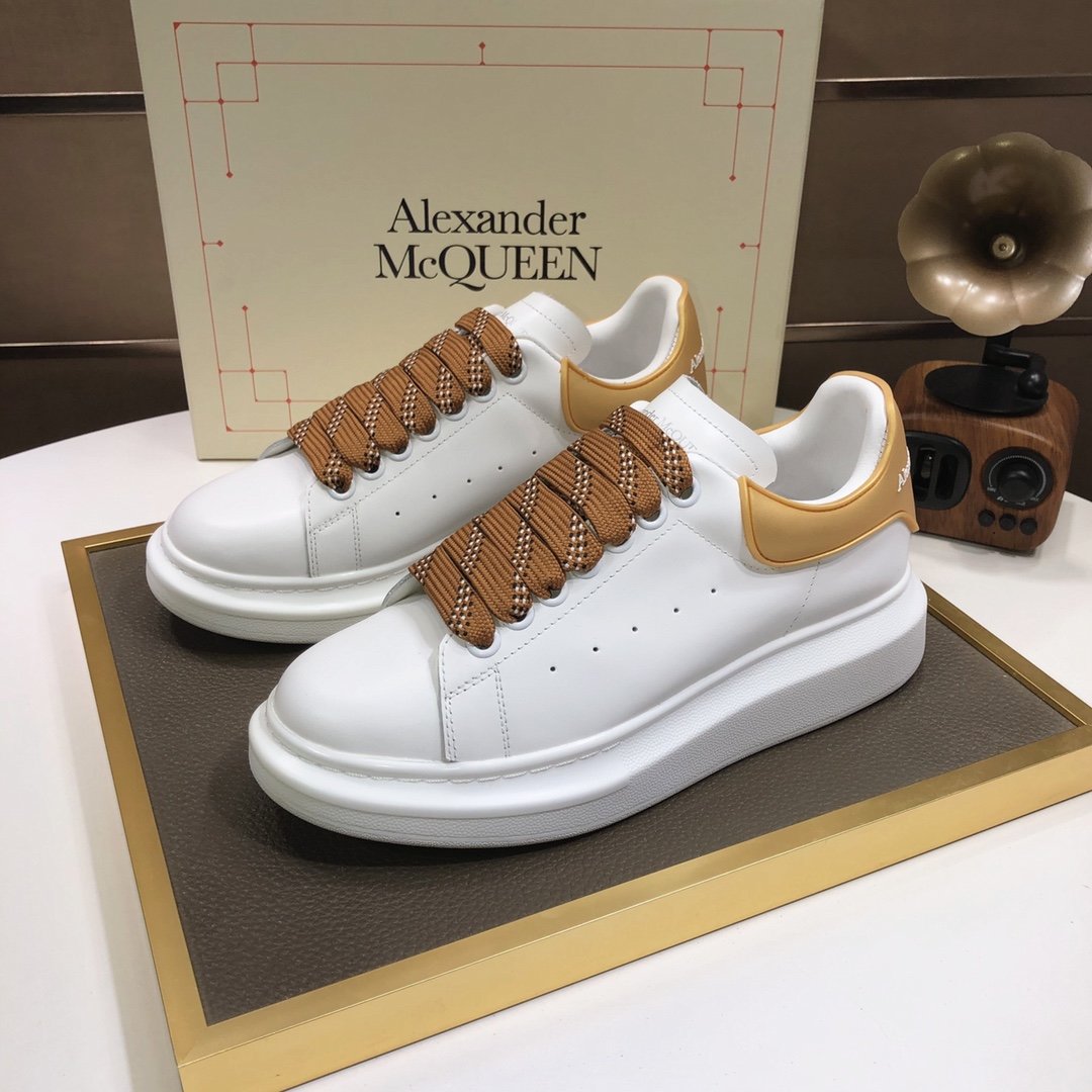 ALEXANDER MCQUEEN BIANCHE E MARRONCINO,LACCI IN MARRONCINO