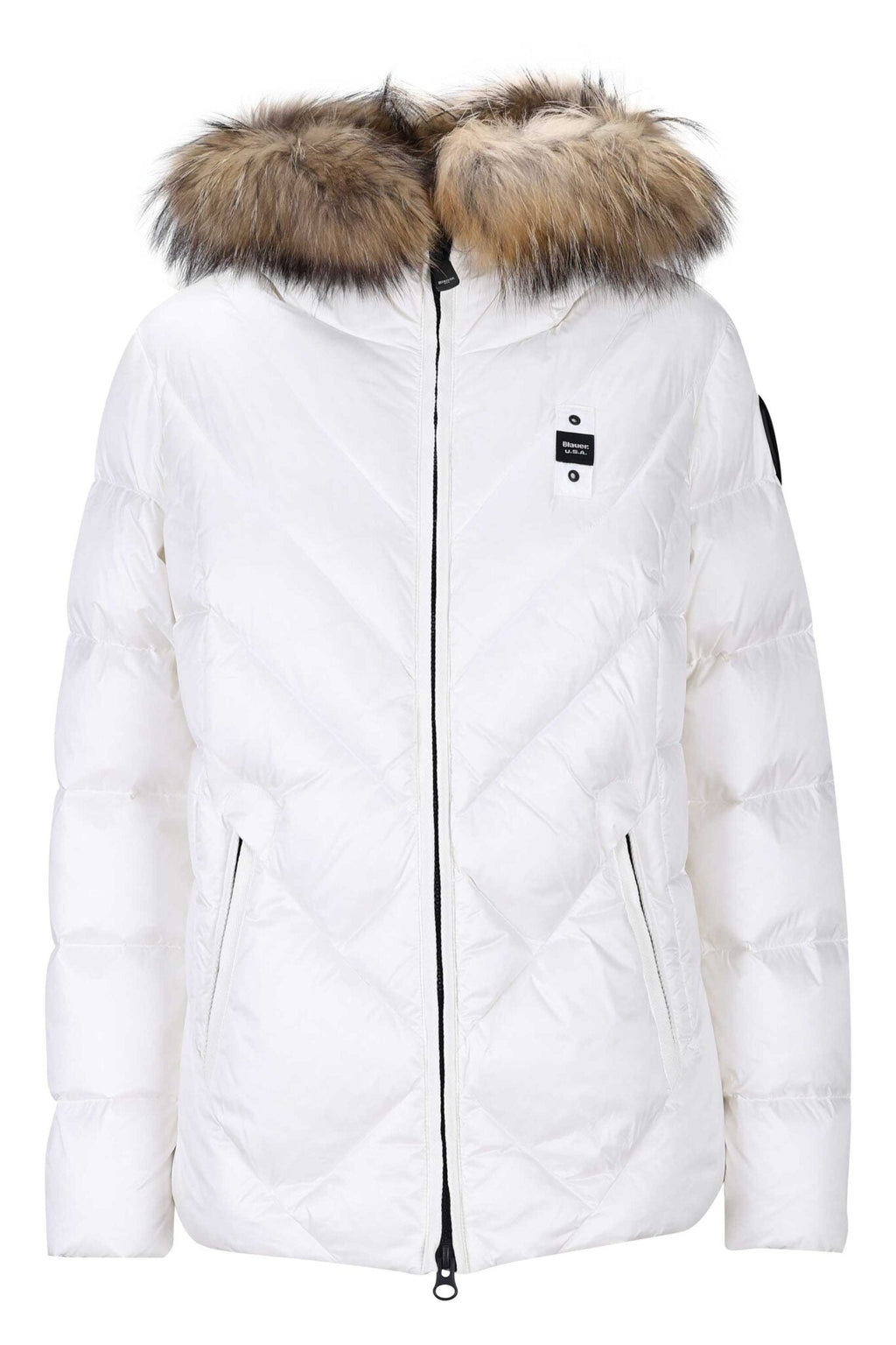 GIUBBINO BLAUER CORTO DONNA BIANCO PELLICCIA