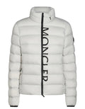 GIUBBINO MONCLER UOMO BIANCO SCRITTA NERA